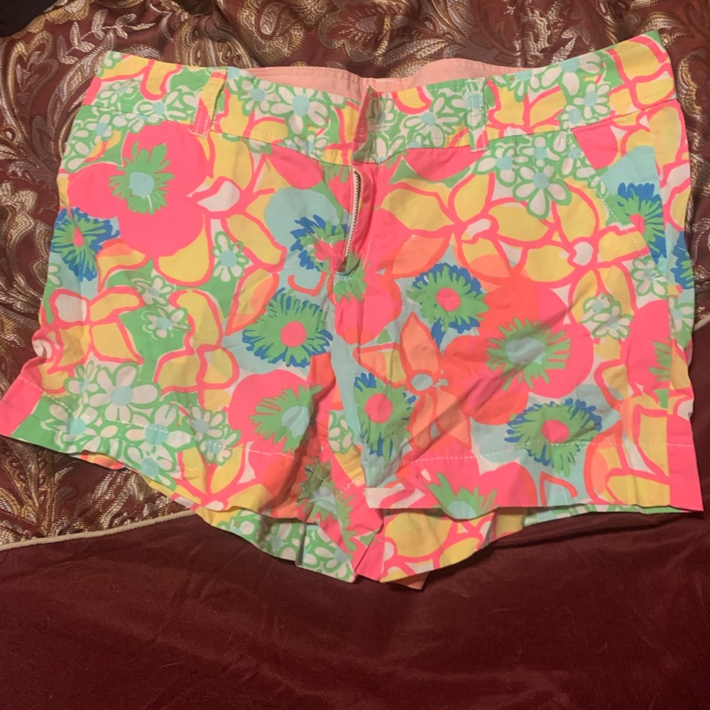 Neon Lilly Pulitzer Callahan Floral Shorts Size 10